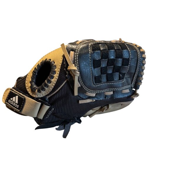 Adidas Youth 10.5" Baseball Glove Black & Tan Synthetic Leather RHT‎ - Picture 1 of 9
